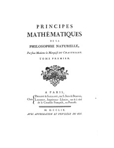 Commentary on Newton's Principia / Principes Mathematiques de le Philosophie Naturelle by Emilie du Chatelet